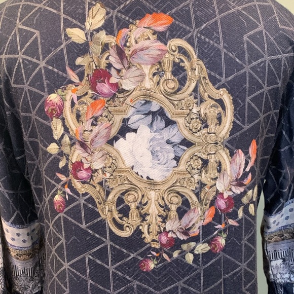 Simrans pret Pakistani Kurta Long Sleeve Blue Beaded Embroidered Women’s Medium - Picture 6 of 11